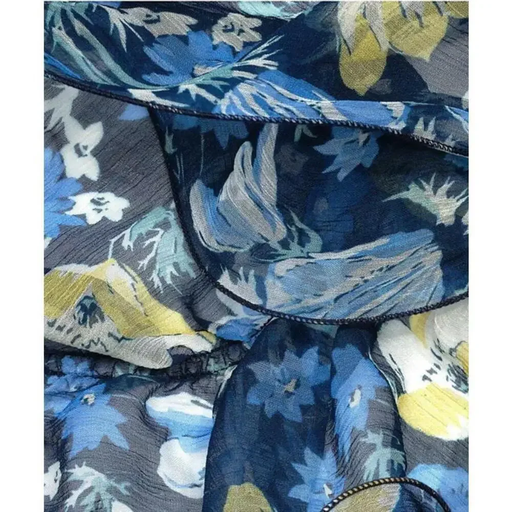 Ralph Lauren Women's Multicolor Blooming Floral Double Ruffle Scarf One Size